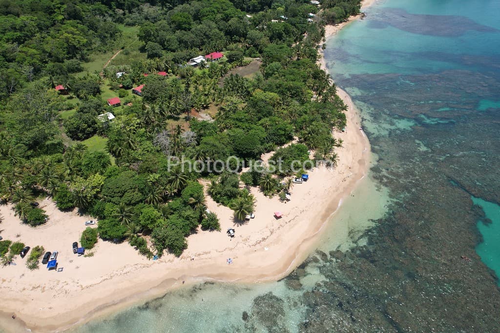 Caribbean Coast of Limon in Costa Rica -aerial views of Cocles, Punta Uva, Playa Chiquita and Puerto Viejo