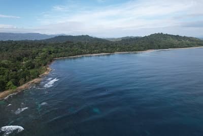 Caribbean Coast of Limon in Costa Rica -aerial views of Cocles, Punta Uva, Playa Chiquita and Puerto Viejo