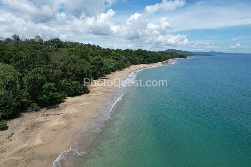 Caribbean Coast of Limon in Costa Rica -aerial views of Cocles, Punta Uva, Playa Chiquita and Puerto Viejo