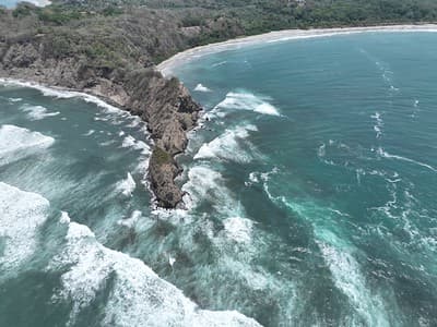 Samara Beach coastline rocks. Guanacaste, Costa Rica.