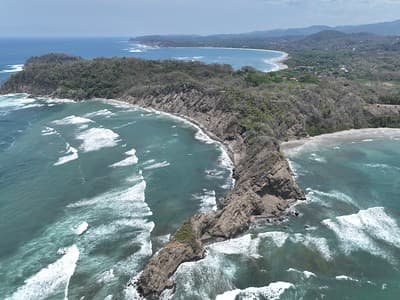 Samara, Costa Rica coast aerial view of beach