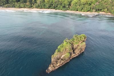 Caribbean Coast of Limon in Costa Rica -aerial views of Cocles, Punta Uva, Playa Chiquita and Puerto Viejo