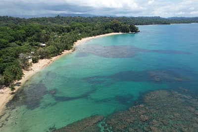 Caribbean Coast of Limon in Costa Rica -aerial views of Cocles, Punta Uva, Playa Chiquita and Puerto Viejo