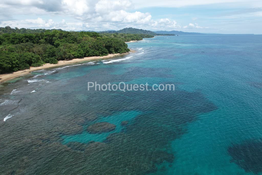 Caribbean Coast of Limon in Costa Rica -aerial views of Cocles, Punta Uva, Playa Chiquita and Puerto Viejo
