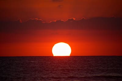 Magical Sunset with Pelicans in the air in Costa Rica