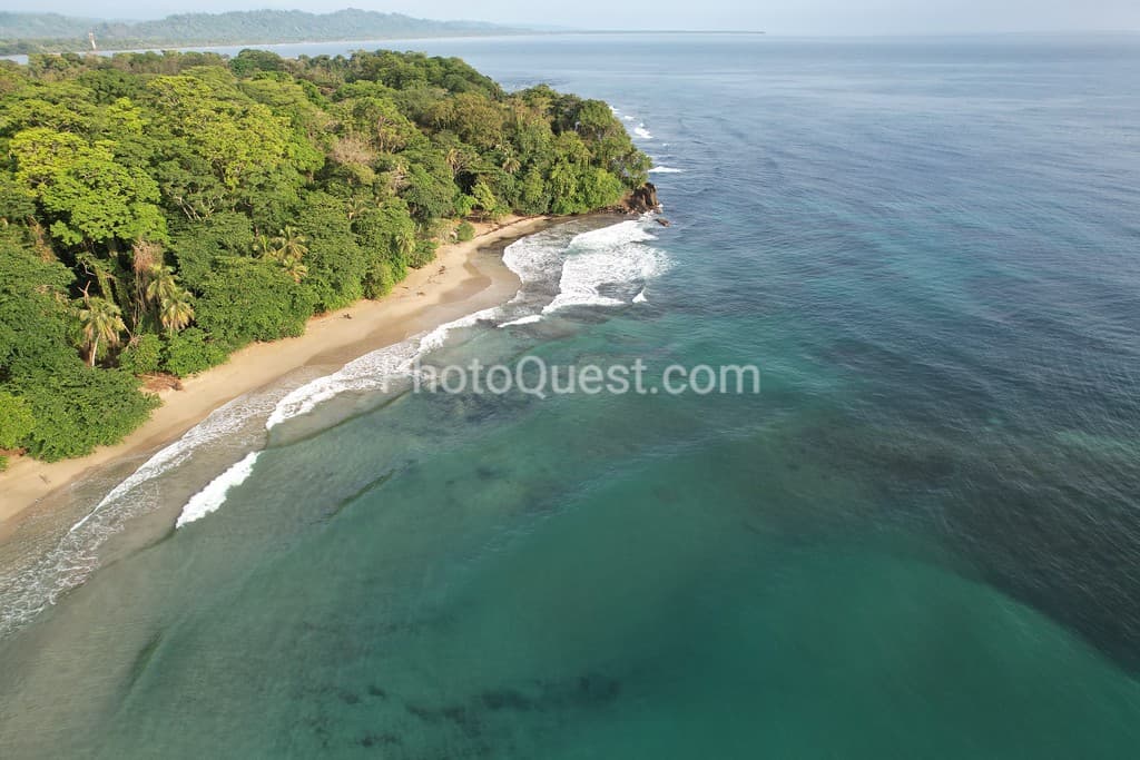 Caribbean Coast of Limon in Costa Rica -aerial views of Cocles, Punta Uva, Playa Chiquita and Puerto Viejo