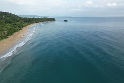Caribbean Coast of Limon in Costa Rica -aerial views of Cocles, Punta Uva, Playa Chiquita and Puerto Viejo