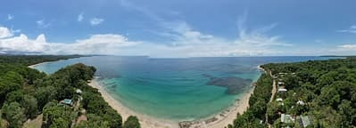 Caribbean Coast of Limon in Costa Rica -aerial views of Cocles, Punta Uva, Playa Chiquita and Puerto Viejo