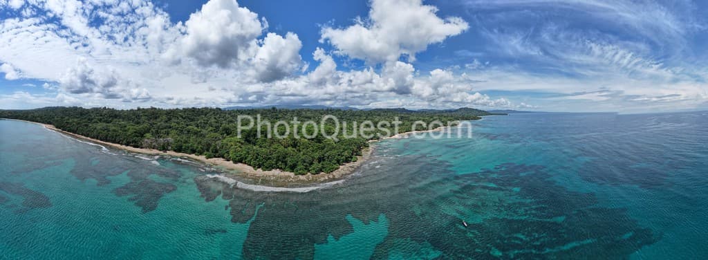 Caribbean Coast of Limon in Costa Rica -aerial views of Cocles, Punta Uva, Playa Chiquita and Puerto Viejo